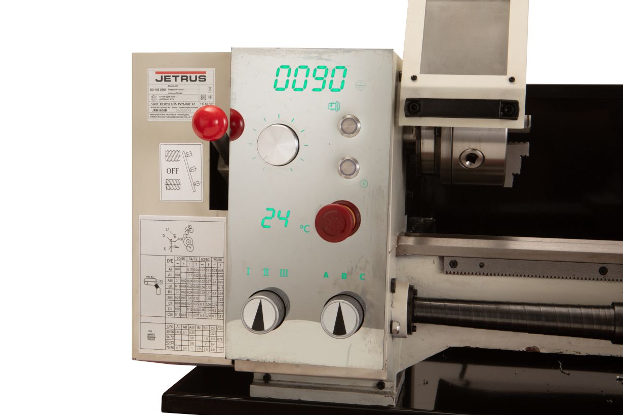 JETRUS BD-10S DRO Настольный токарный станок по металлу с цифровым табло скорости